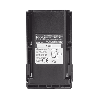 ICOM BP232H Li-Ion Battery Pack 7.4 V/2250mAh (typ. 2300mAh) for ICOM Radios IC-A14/14S F33G/S/T, F43G/S/T, F43TR, F14/14S, F24/24S, F3021S/3021T