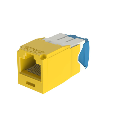 Panduit CJ6X88TGYL The Category 6A, RJ45, 8-position, 8-wire, 10 Gb | s UTP Mini-Com universal jack module has TG-style termination and is Yellow