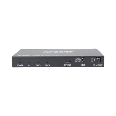 EPCOM ProAudio EPCB12SA 1x2 HDMI Splitter |4K@60Hz | Audio Extractor | Down Scaler | HDR 4:4:4 | EDID | 18Gbps