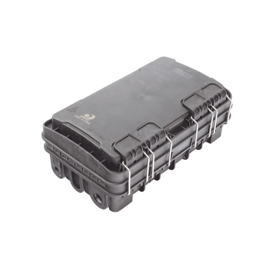 Fiberhome FDP420E8 Fiber Distribution Box Light version, 24 Splices, IP65, Black, with 8 SC/APC adaptors