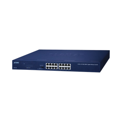 Planet GSW1601 16-Port 10 | 100 | 1000 Mbps Gigabit Unmanaged Switch with Extended Mode for Distances up to 200m