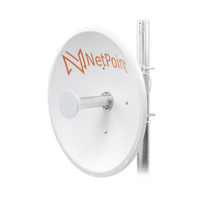NetPoint NP1GEN2 Directional Antenna, 1.96 ft Diameter, 4.9-6.4 GHz, Gain 30 dBi with SLANT, 2 N-Female Connectors