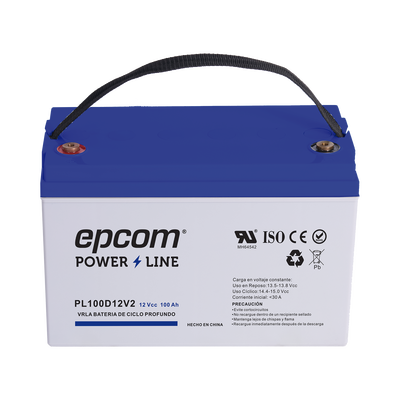 EPCOM Powerline PL100D12V2 12 VDC Battery | 100 Ah | UL | AGM-VRLA Technology | DEEP CYCLE | For use in photovoltaic and emergency applications |...