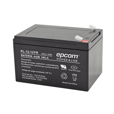 EPCOM Powerline PL1212FR Backup battery | 12 V, 12 Ah | UL | AGM-VRLA technology | Flame retardant | For use in electronic equipment Intrusion