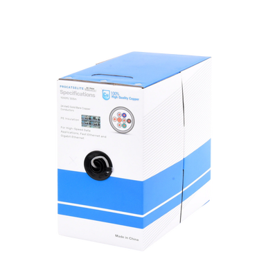 LinkedPRO PROCAT5ELITE 1000 ft (305m) Cable Reel, Cat5e, 24 AWG, Gray, UL Performance, for CCTV, Data Networks. Indoor Use