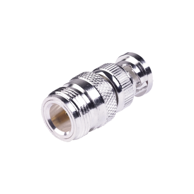 Rf Industries,Ltd RFN10381 50 Ohm on Line Straight Adaptor, from N Female Connector to BNC Male, Silver | Gold /PTFE.