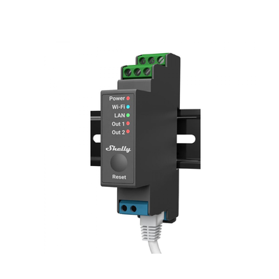 Shelly SHELLYPRO2 Wireless Switch Relay for Home Automation, App Works with iOS and Android, Max Charge 16A | FCC & UL