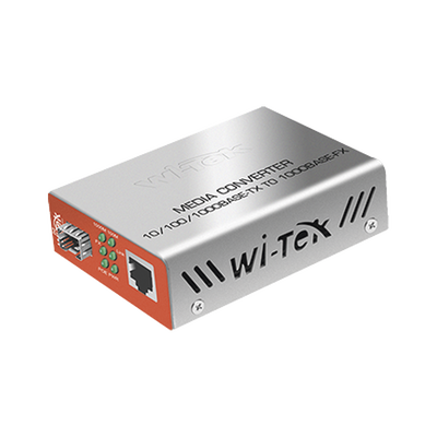 Wi-Tek WIMC111GP Media Converter | 1 RJ45 100 | 1000 Mbps PoE Out 802.3af | at Port | 1 SFP 1000Mbps Port | Up to 25 Km