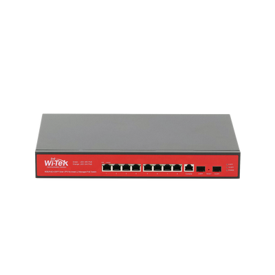 Wi-Tek WIPMS310GFUPSPLUS Solar 10-Port Gigabit Managed PoE Switch with Integrated Controller for Solar Panels and Batteries, 150W Power Budget