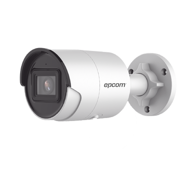 Epcom XB26S Bullet IP 6 Megapixel | Lens 2.8 mm | 40 mts IR EXIR | Outdoor IP67 | WDR 120 dB | PoE | Integrated Microphone | Video analytics