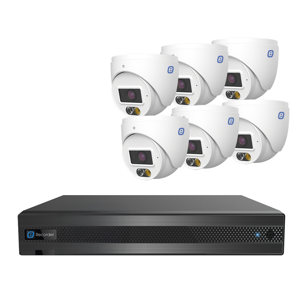 EPCOM e-Series XK84DLGEN3(LA) 8MP IP KIT | 8 Channel NVR | 6 Dual Light 4 Megapixel Turret Cameras