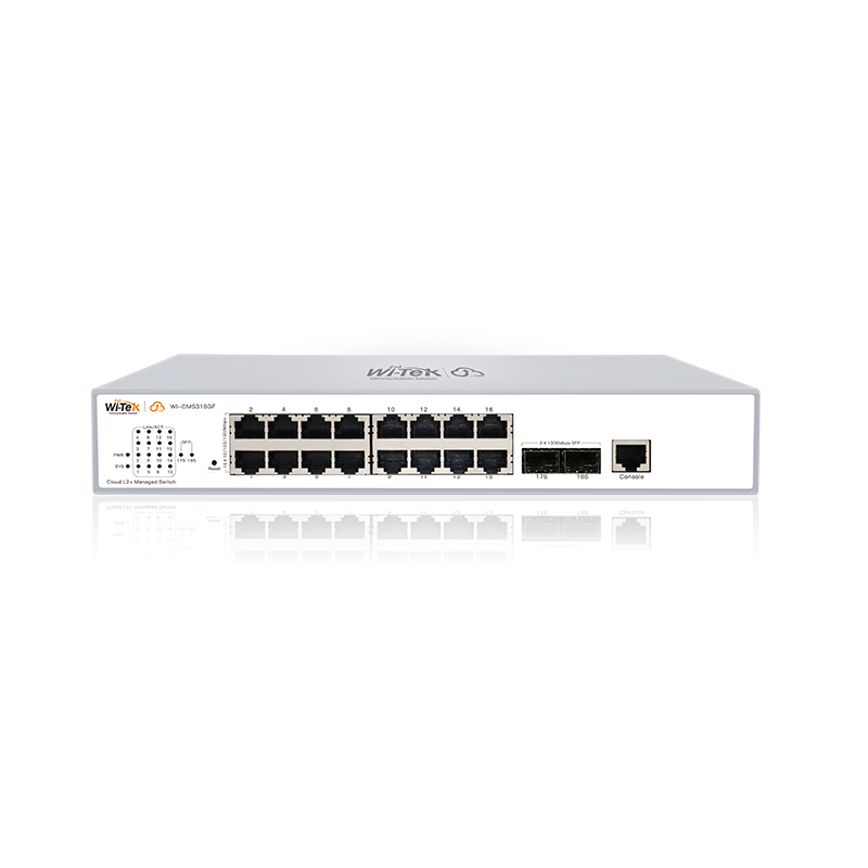 Wi-Tek WICMS318GF 16‑Port Gigabit L2+ Managed Switch with 2 Gigabit SFP Uplinks, Cloud Management, Advanced QoS, Robust Security (IP‑MAC Binding,...