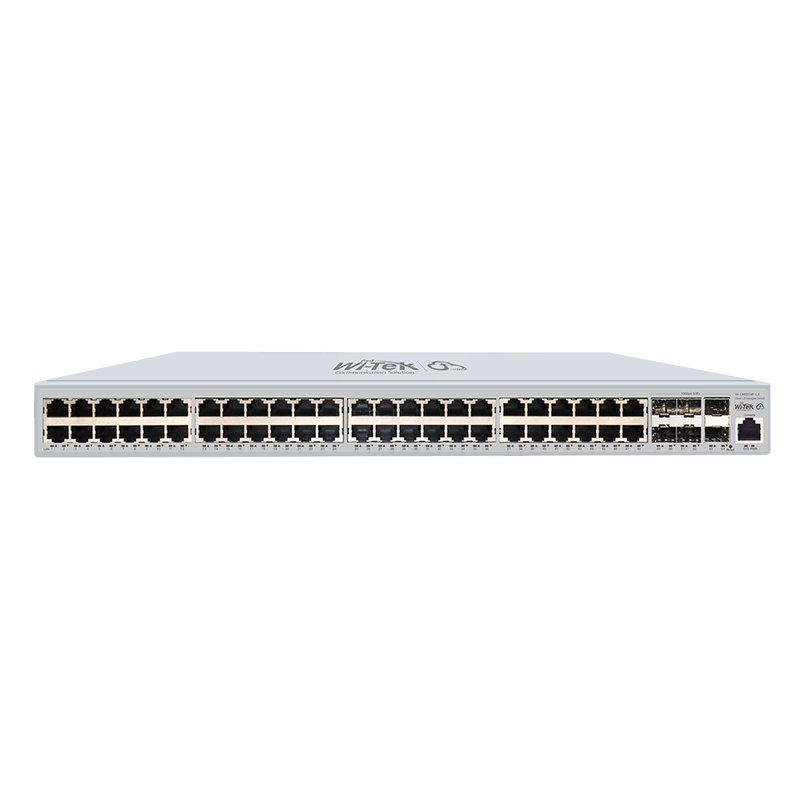 Wi-Tek WICMS554FL3 48-Port Gigabit L3 Managed Switch with 6x 10G SFP+, Advanced Routing, VLAN Support, QoS, Full Security Features, and Web | CLI...