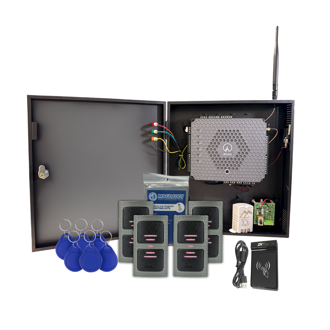 ZKTeco ATL4D/BASICKIT Access Control Kit | 4 Doors | OSDP Verified Panel | TCP | IP & Wi-Fi | PoE | Wiegand & OSDP | 5,000 Users | 50 Key Fobs...