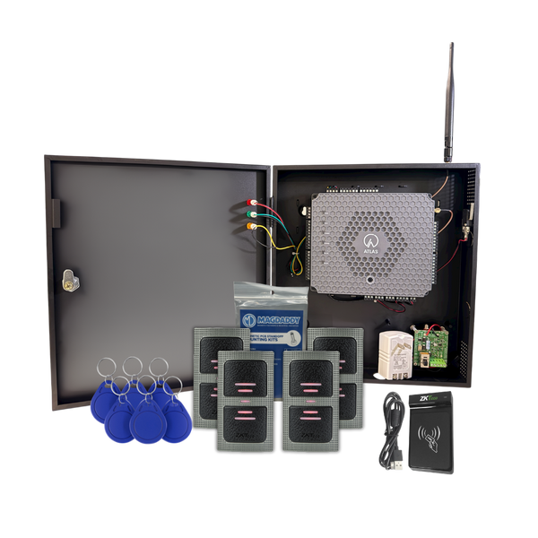 ZKTeco ATL4D/BASICKIT Access Control Kit | 4 Doors | OSDP Verified Panel | TCP | IP & Wi-Fi | PoE | Wiegand & OSDP | 5,000 Users | 50 Key Fobs...