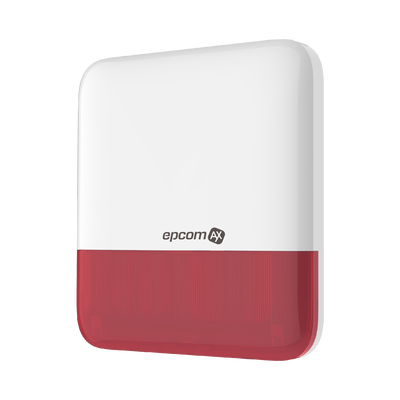 Epcom AXSE(R) (epcom AX) Wireless Siren with Red Strobe | Outdoor IP65 | 110 dB