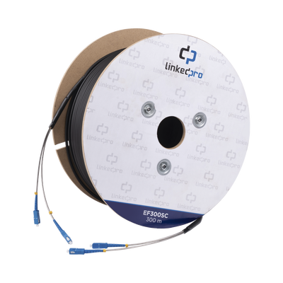 LinkedPRO EF300SC 984 ft (300 m) Single-Mode Fiber Optic Cable Drum | SC-SC Duplex Connectors