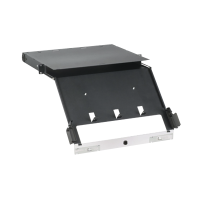 Panduit FCE1U Rack Mount Fiber Enclosure using up to 4 FAP or FMP adapter panels for maximum patch field density, Black, 1RU