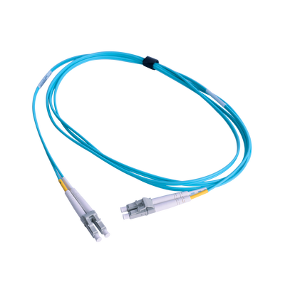 Siemon FJ2LCLC5L01AQ Fiber Optic Jumper, MM 50/125 XGLO OM3, LC-LC Duplex, OFNR, Aqua Color, 3.28 ft