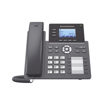 Grandstream GRP2604 3-line IP Telephone, 10 | 100 | 1000 Mbps, 2.7" Backlit LCD Display, 3 Lines | 6 SIP Accounts, 10 BLF Keys, Codec OPUS