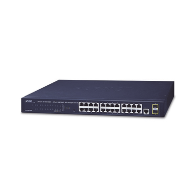Planet GS421024T2S 24-Port Gigabit 10 | 100 | 1000T Layer 2 Managed Switch, 2 SFP 100 | 1000X Ports, Ethernet Console Interface