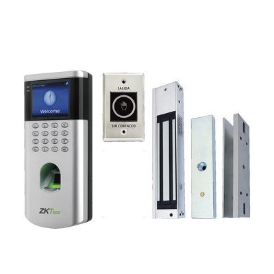ZKTeco LF10KIT Access Control KIT LF10 | PUSH | Compatible with ZKBioCVAccess | 1,500 Users | Mag Lock | Exit Button | Prox Cards