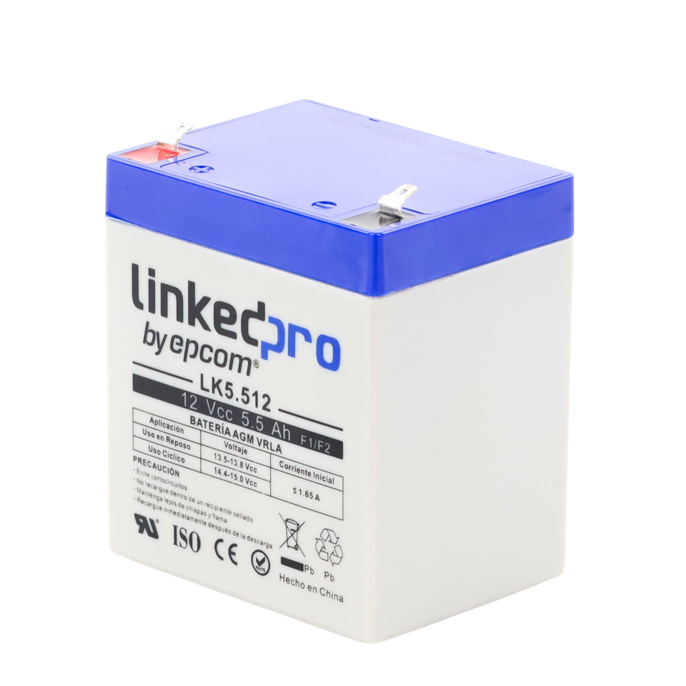 LinkedPRO LK5.512 Backup battery | 12 V, 5 Ah | UL | AGM-VRLA technology | For use in electronic equipment Intrusion alarms | Fire | Access...