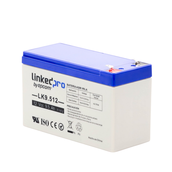 LinkedPRO LK9.512 Backup battery | 12 V, 9 Ah | UL | AGM-VRLA technology | For use in electronic equipment Intrusion alarms | Fire | Access...