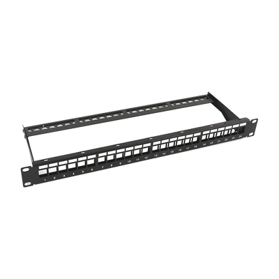 LinkedPRO LPPP23UTPBK24P Modular Patch Panel, 24-port, 1U, with Bar to Organize Cable