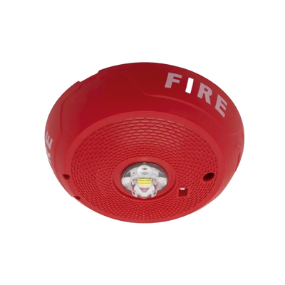 System Sensor PC2RLED Ceiling-Mount Strobe LED Siren, Selectable Candela Rating, Red Color, New Modern and Elegant Design, and Lower Power Consumption