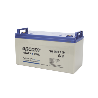 EPCOM Powerline PL120D12V2 12 VDC Battery | 120 Ah | UL | AGM-VRLA Technology | DEEP CYCLE | For use in photovoltaic and emergency applications