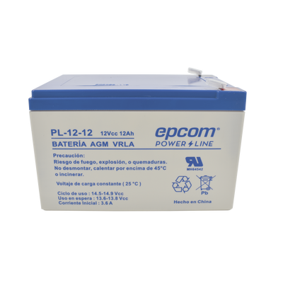 EPCOM Powerline PL1212 Backup battery | 12 V, 12 Ah | UL | AGM-VRLA technology | For use in electronic equipment Intrusion alarms | Fire | Access