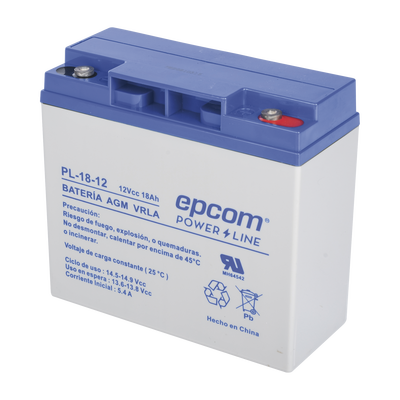 EPCOM Powerline PL1812 Backup battery | 12 V, 18 Ah | UL | AGM-VRLA technology | For use in electronic equipment Intrusion alarms | Fire | Access