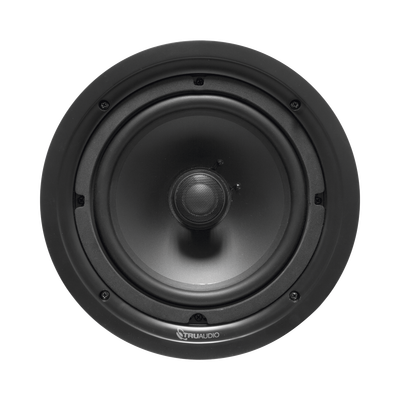 Truaudio PP8 Phantom Series 2-way in-ceiling speaker, 8 in injected poly woofer, 1in silk dome swivel tweeter, 5-120 watts, 8 Ohms
