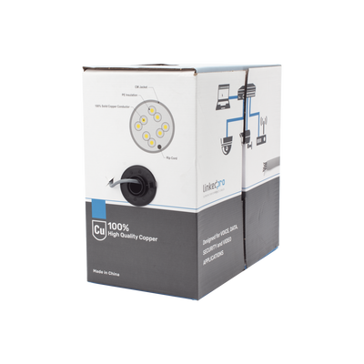 LinkedPRO PROCAT5E Reel 1000 ft, (305 m), Cat5e, Indoor Use, High Performance, Gray, UL, for Video Surveillance Applications, Data Networks.