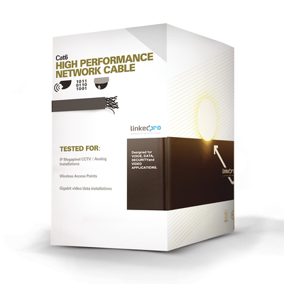 LinkedPRO PROCAT6B Cat6 Cable | 1000 ft (305 m) | 23 AWG CCA | 250 MHz | CMX Indoor | Black