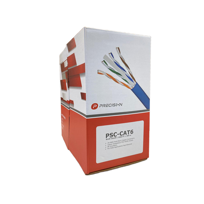 Precision PSCCAT6 1000ft (305m) Cat6 UTP Ethernet Cable - 24AWG Solid Bare Copper, Gigabit Indoor Rated, 250MHz, PoE | PoE+ Compatible, Fluke...