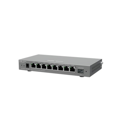 Reyee RGEG209GS(US) 9-Port Gigabit Cloud Managed SFP Router, 8 Gigabit Ports, 1 SFP, Up To 200 Simultaneous Users, Intelligent Load Balancing and