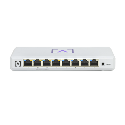 Alta Labs S8POE Managed Gigabit PoE+ Switch | 8 ports 10 | 100 | 1000 Mbps | 4 PoE+ Ports | Up to 60W | Alta Labs Cloud.