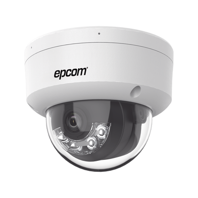 Epcom XD12DL/A 2 Megapixel IP Dome Camera | 2.8 mm Lens | Dual Light (30 m IR + 30 m White Light) | Built-in Microphone | Anti-vandal IK08