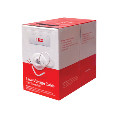 Sfire SF2202 Alarm Cable | 2-Conductor | 22 AWG | 100% Copper | 305 m (1000 ft) Reel | White Jacket