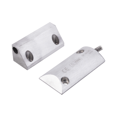 Sfire SF3014C Contacto Magnético para Piso Uso Rudo | Salida Dual NC | NA | GAP 65 mm | Cubierta de Aluminio | Cable Blindado 55 cm