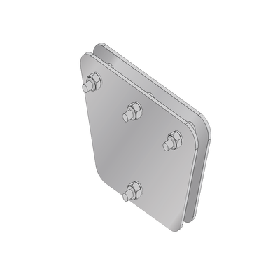 Syscom Towers SP202030G Equalizing Plates with Screws and Spacers, for 3 Guyed. Hot-dip Galvanized (7.87 x 7.87 x 11.81 in)