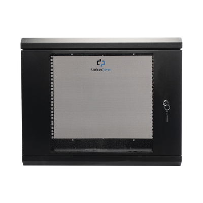 LinkedPRO SR1909LH3G 9U Wall Cabinet with Tempered Glass Door, 455 mm Depth, 19" Rack, Reinforced Black Steel.