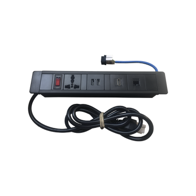 Thorsman THMCHUB Black Desktop Hub, with 1-port HDMI, 1 RJ45 Cat6 connector, 2 USB ports 5VDC | 2 A, 1 Universal Electrical Contact