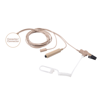 OTTO V110283 Tan Three Wire Mini-Lapel Microphone-Earphone Professional Kit 3 wire for Motorola radios EP350/450/450S, MAG ONE A8, Hytera TC500/600