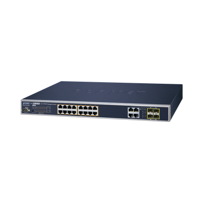 Planet WGSW20160HP 16-Port 10/100/1000Mbps 802.3at PoE + 4 Port Gigabit TP/SFP Combo Managed Switch