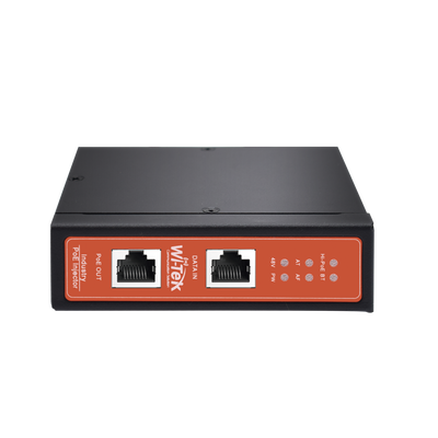 Wi-Tek WIPOE58BTIDC Industrial PoE Injector, PoE Output Up to 90W, Metal Housing, DIN Rail Mount, CCTV Applications