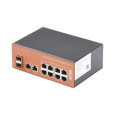 Wi-Tek WIPS310GFI Rugged Industrial PoE Switch - 8x Gigabit PoE, 2x SFP, 60W High-Power Ports, Extreme Temperature Design