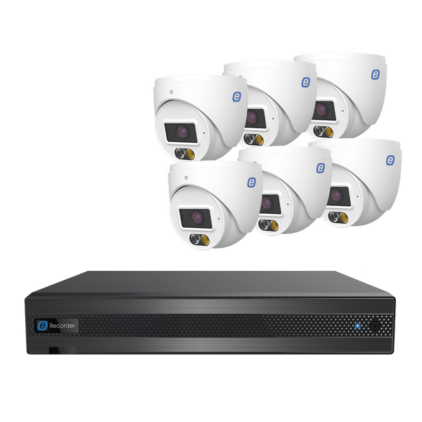 EPCOM e-Series XK84DLGEN3(LA) 8MP IP KIT | 8 Channel NVR | 6 Dual Light 4 Megapixel Turret Cameras